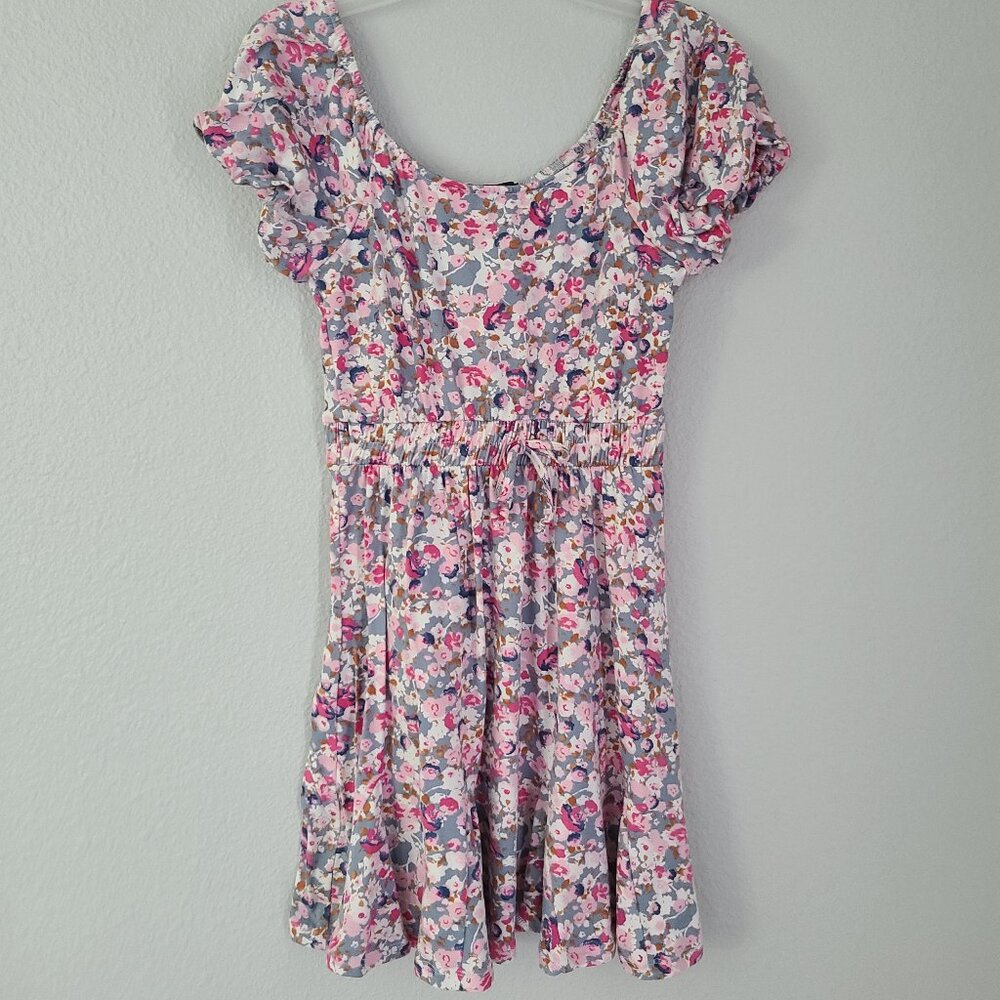 Free Pink Heart Trixxi girls Floral Puff Sleeve Fit & Flare Dress Size Medium